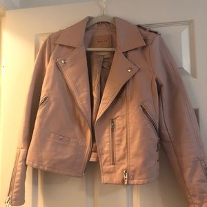 BLANKNYC PINK LEATHER MOTO JACKET